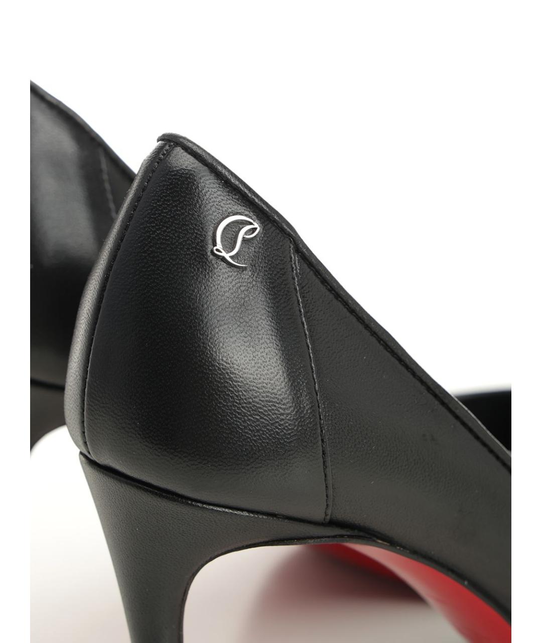 CHRISTIAN LOUBOUTIN Черные кожаные туфли, фото 7