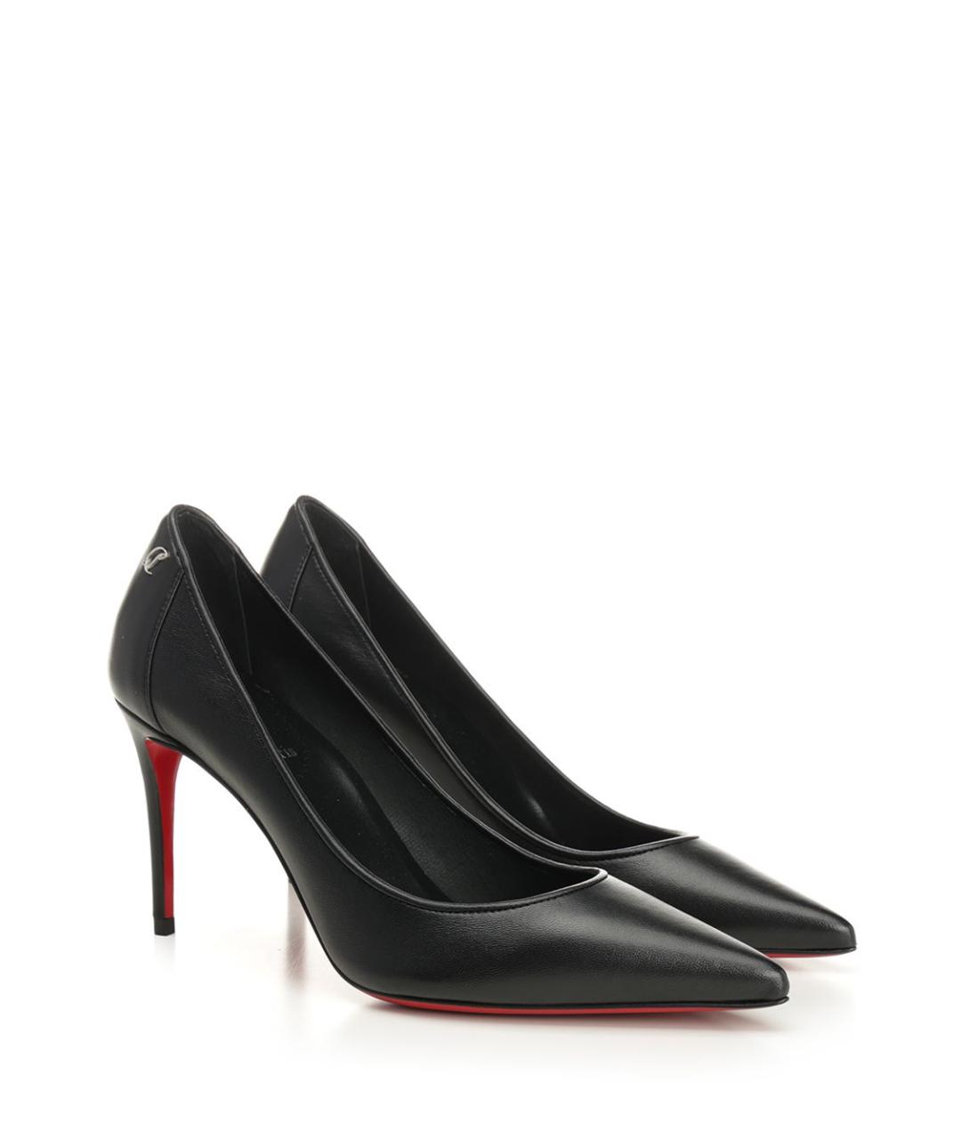 CHRISTIAN LOUBOUTIN Черные кожаные туфли, фото 2