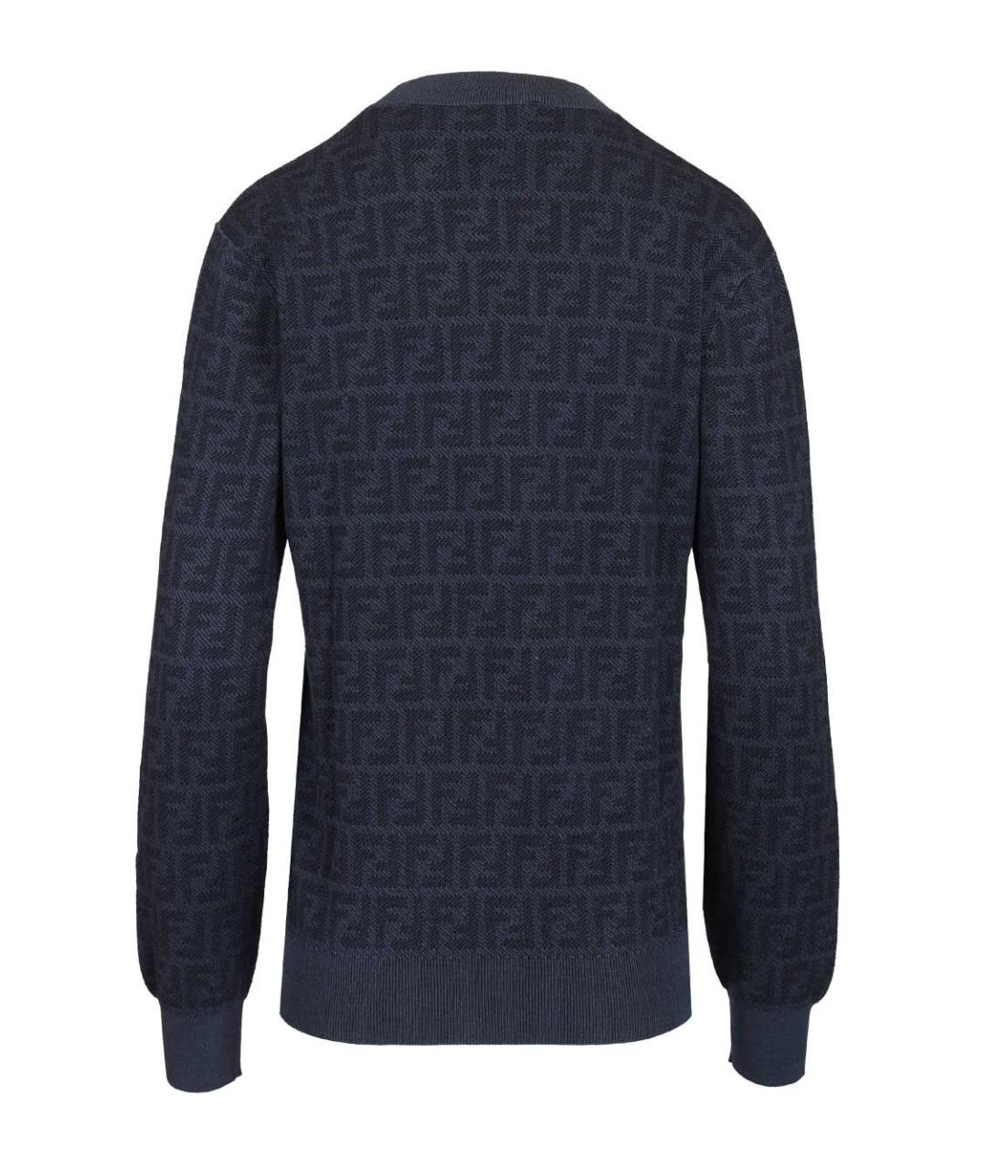 FENDI Темно-синий шерстяной джемпер / свитер, фото 2