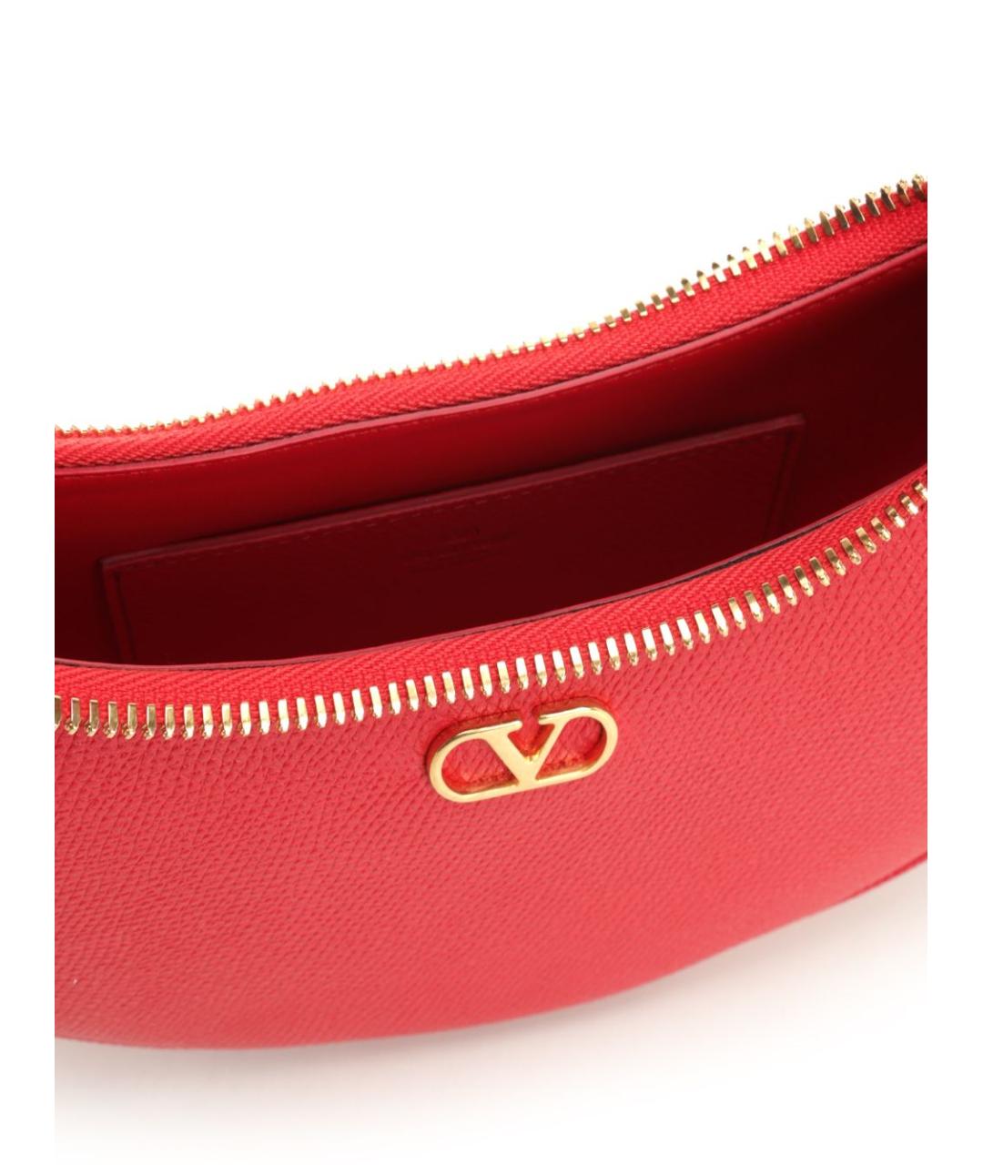 VALENTINO Красная кожаная сумка через плечо, фото 4