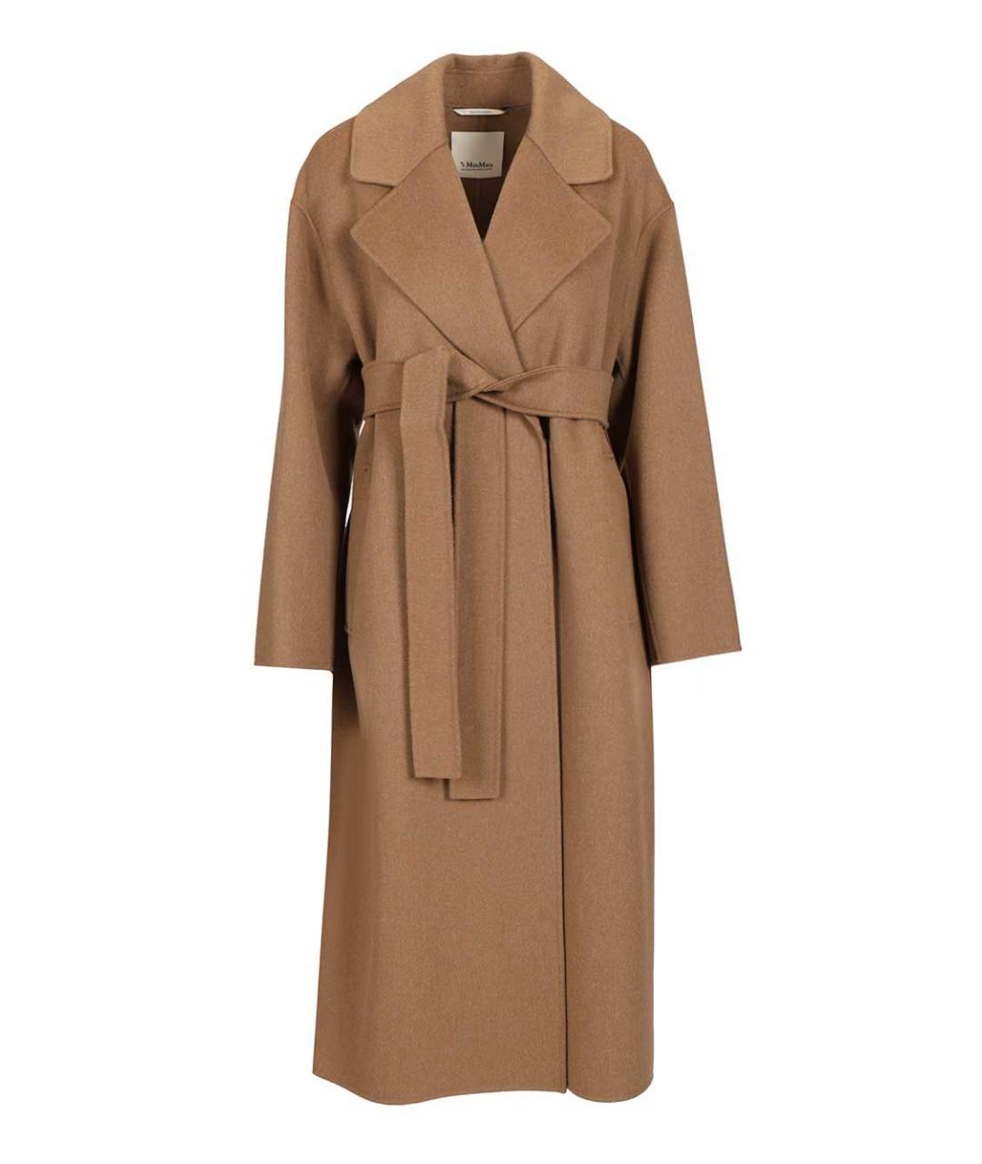 'S MAX MARA Коричневое шерстяное пальто, фото 1