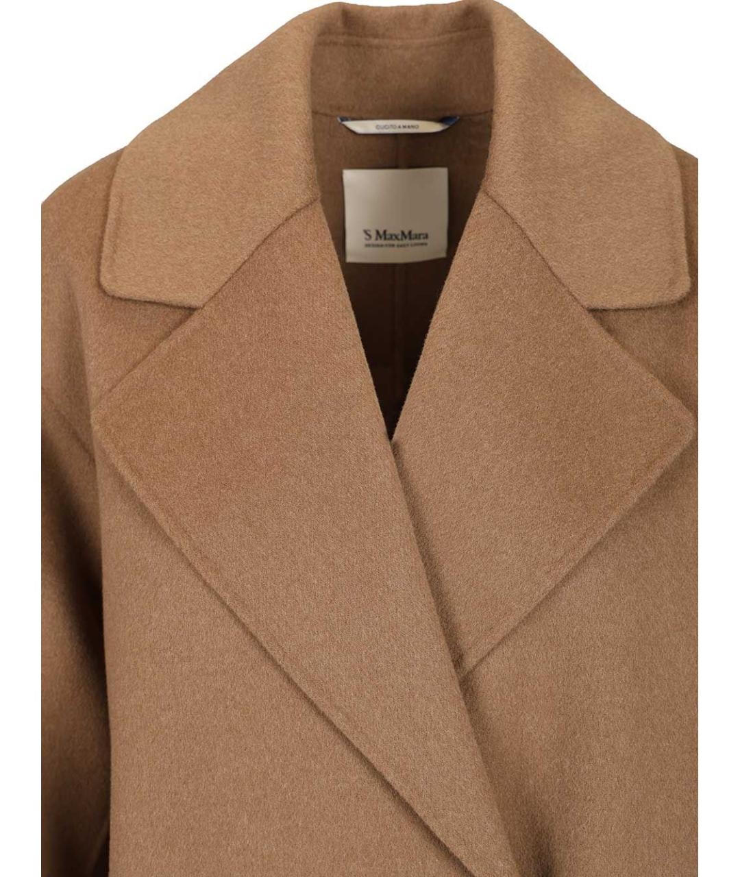 'S MAX MARA Коричневое шерстяное пальто, фото 4