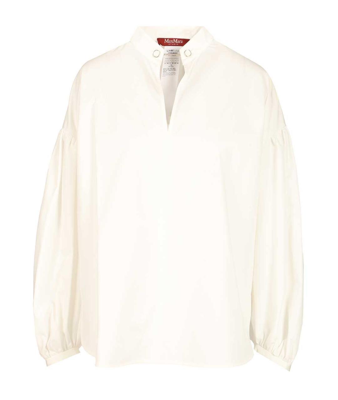 MAX MARA STUDIO Белая хлопковая рубашка, фото 1