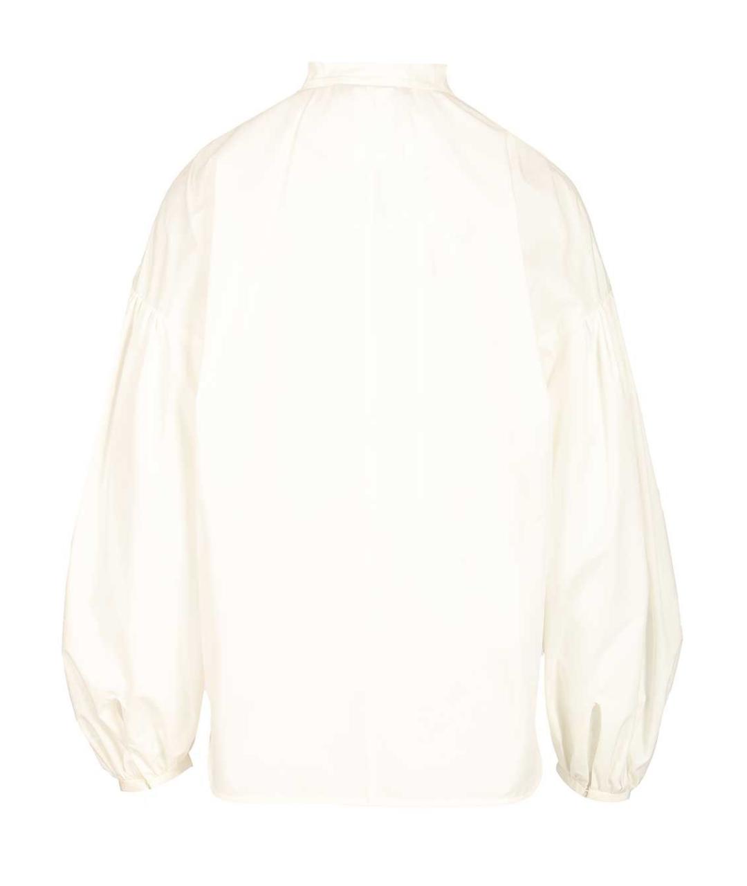 MAX MARA STUDIO Белая хлопковая рубашка, фото 2