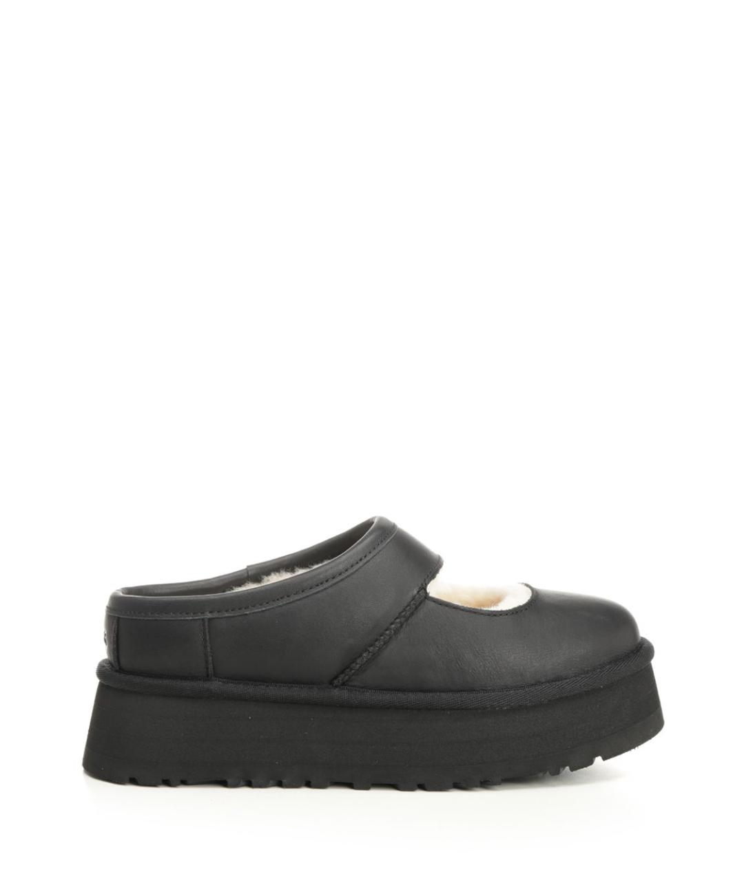 UGG AUSTRALIA Черные кожаные мюли, фото 1