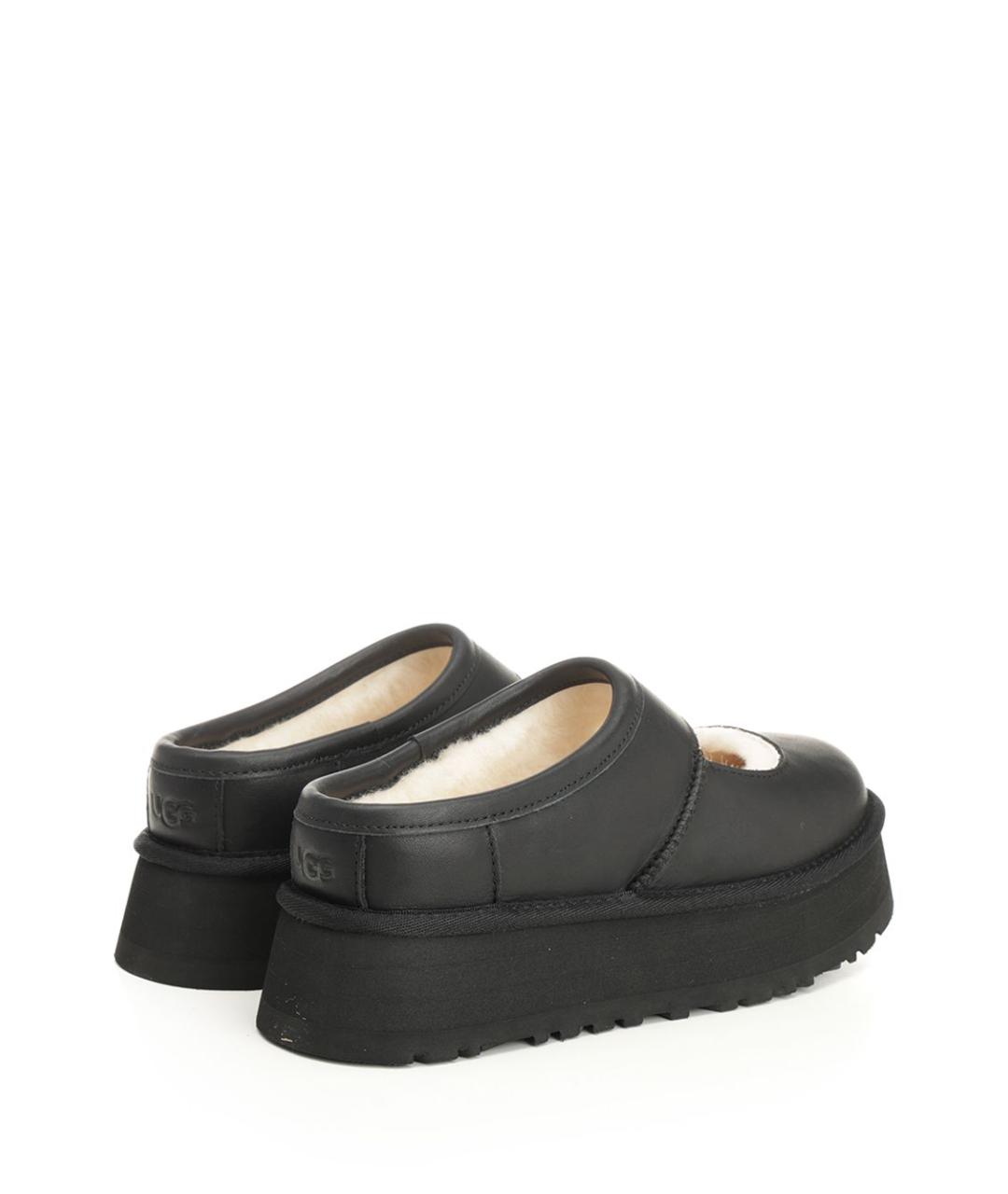 UGG AUSTRALIA Черные кожаные мюли, фото 3