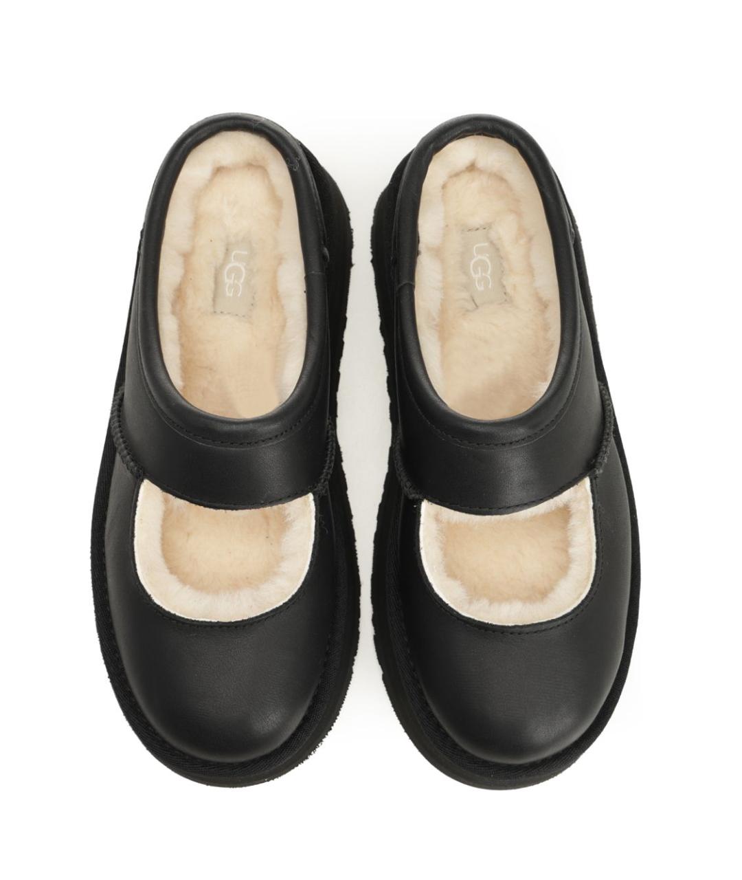 UGG AUSTRALIA Черные кожаные мюли, фото 5