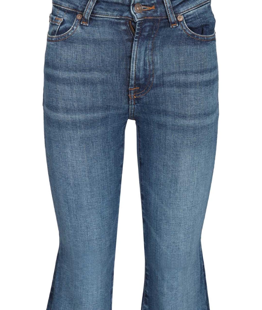7 FOR ALL MANKIND Синие хлопковые джинсы клеш, фото 3