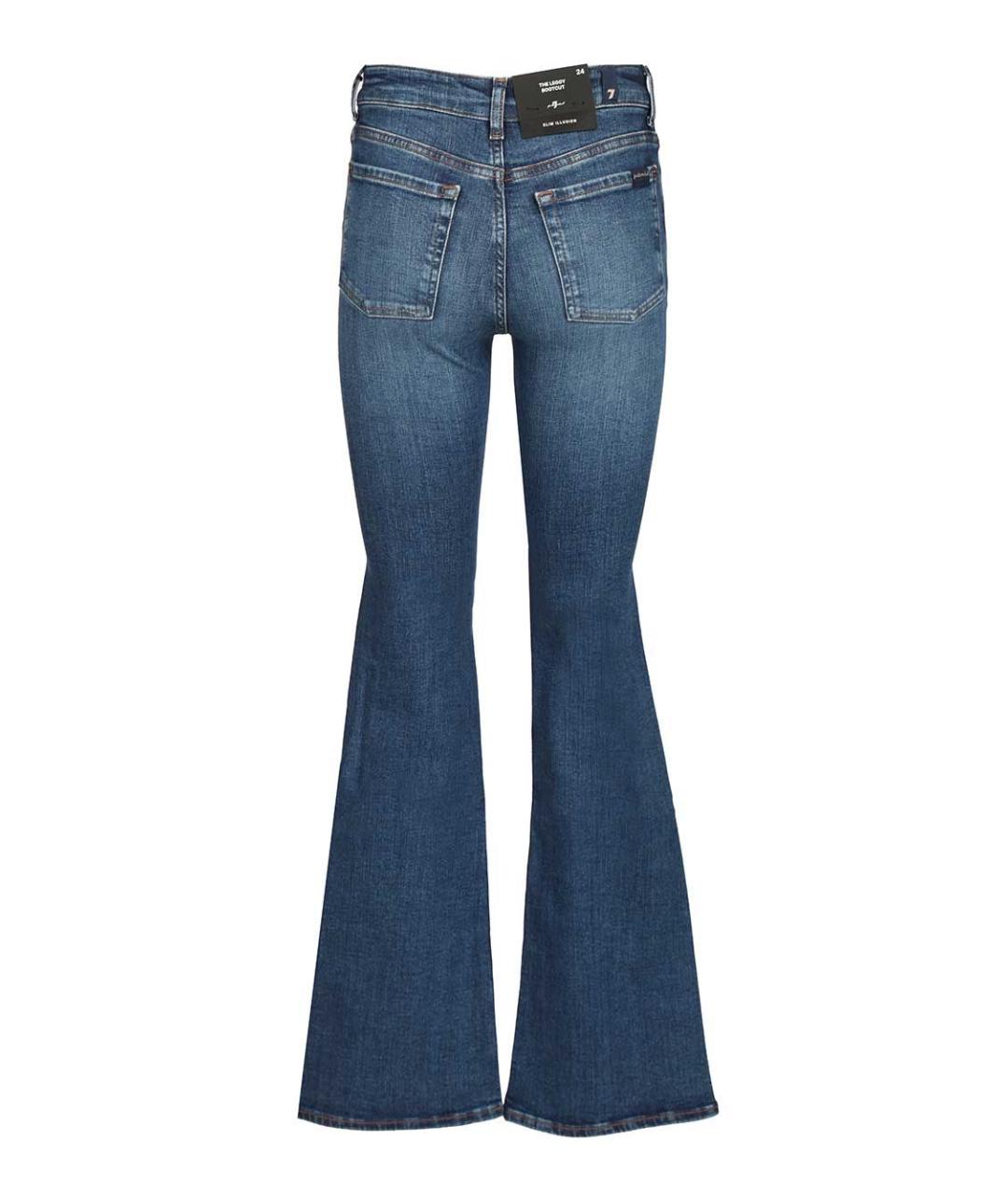 7 FOR ALL MANKIND Синие хлопковые джинсы клеш, фото 2