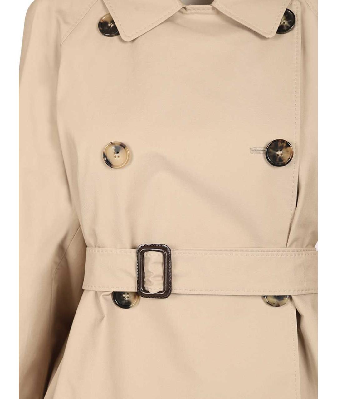 MAX MARA Бежевый хлопковый тренч/плащ, фото 4