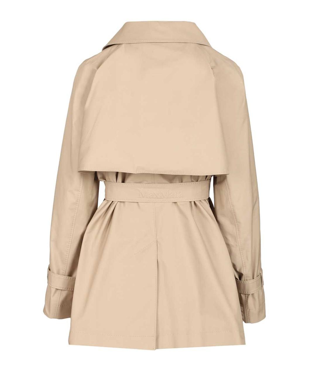 MAX MARA Бежевый хлопковый тренч/плащ, фото 2
