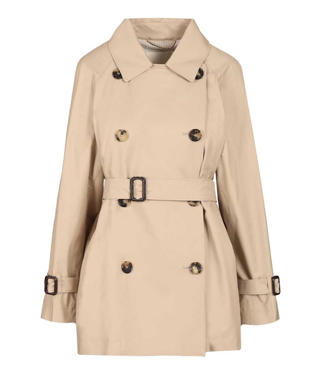 MAX MARA Бежевый хлопковый тренч/плащ, фото 1