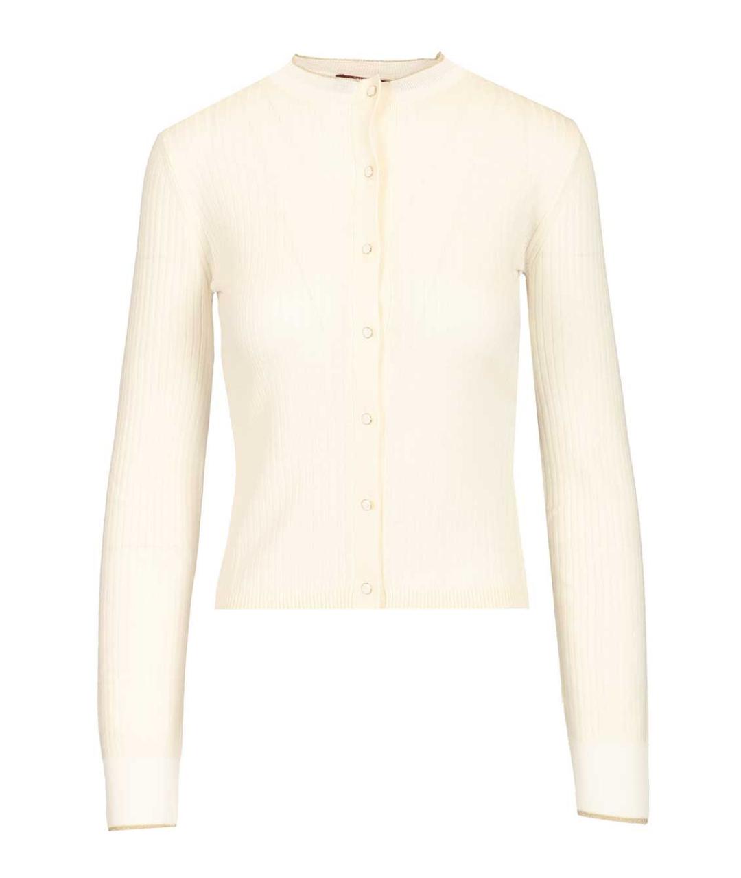 MAX MARA STUDIO Бежевый шелковый кардиган, фото 1