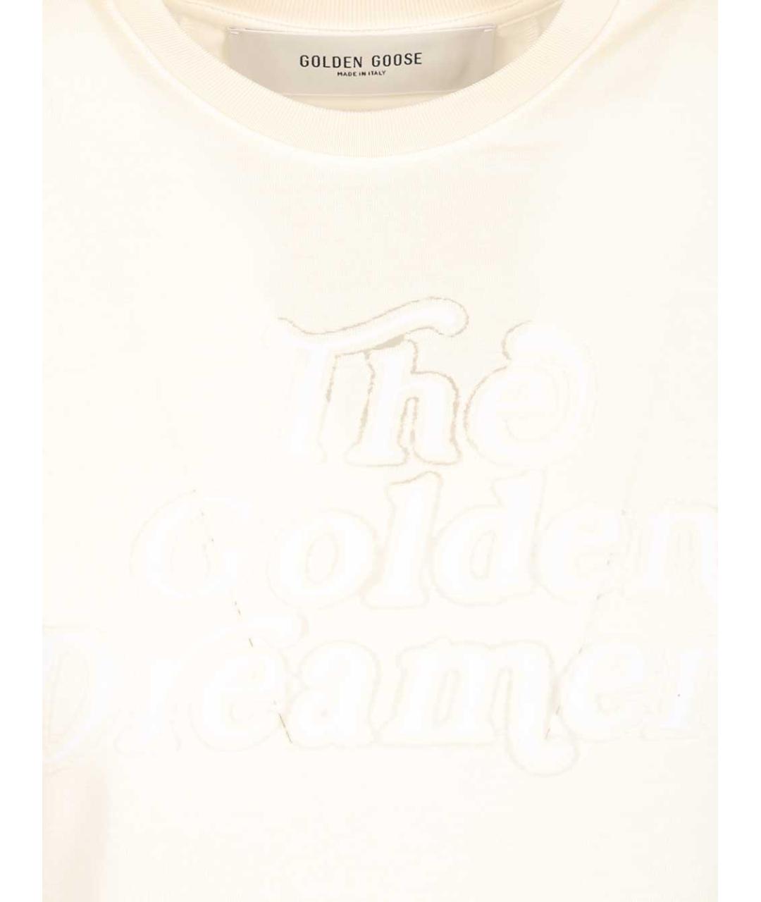 GOLDEN GOOSE DELUXE BRAND Белая вискозная футболка, фото 3
