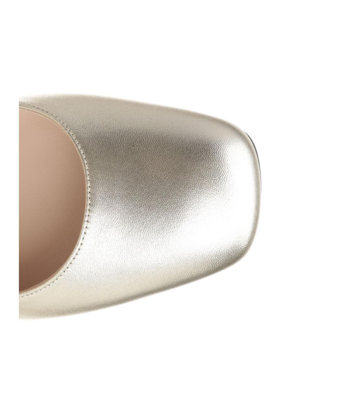 VALENTINO Серебряные кожаные туфли, фото 4