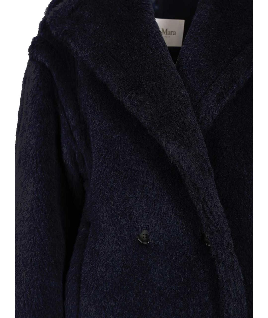 MAX MARA Темно-синее шерстяное пальто, фото 4