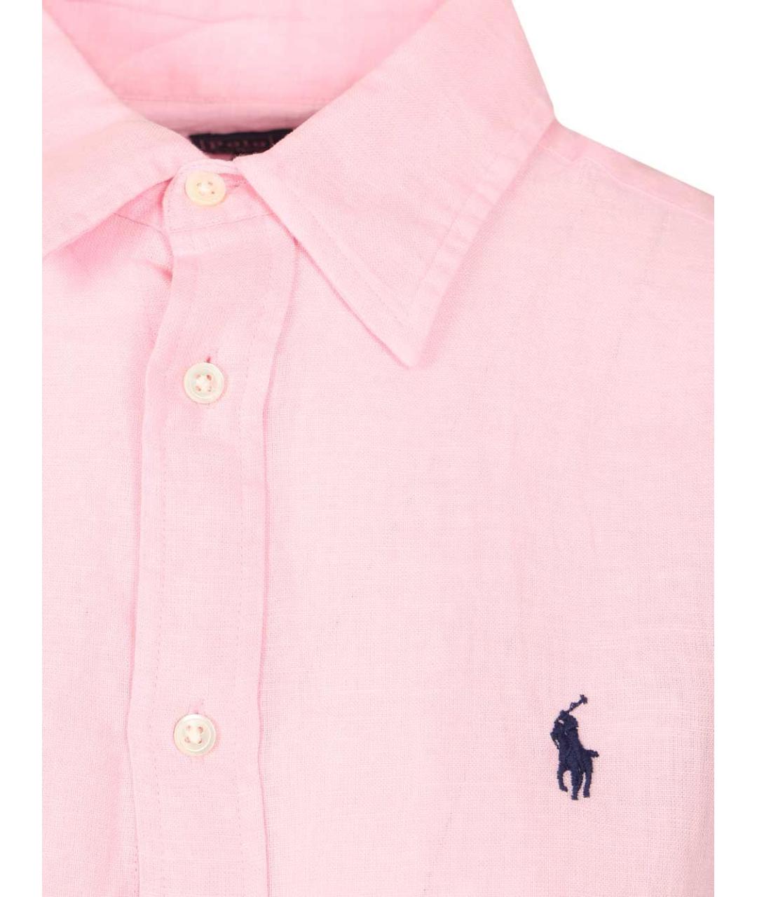POLO RALPH LAUREN Розовая льняная рубашка, фото 4