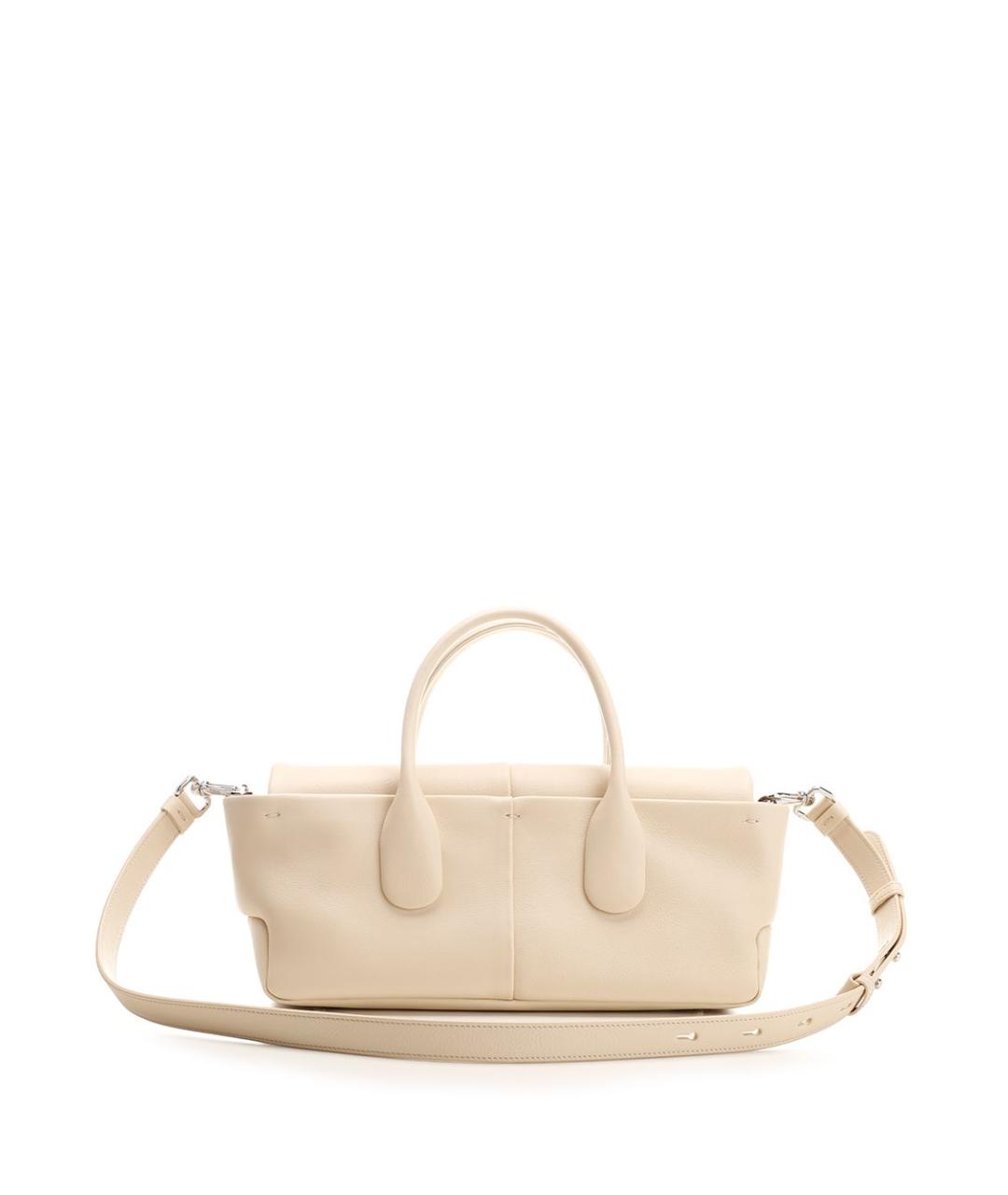 TOD'S Белая кожаная сумка тоут, фото 3