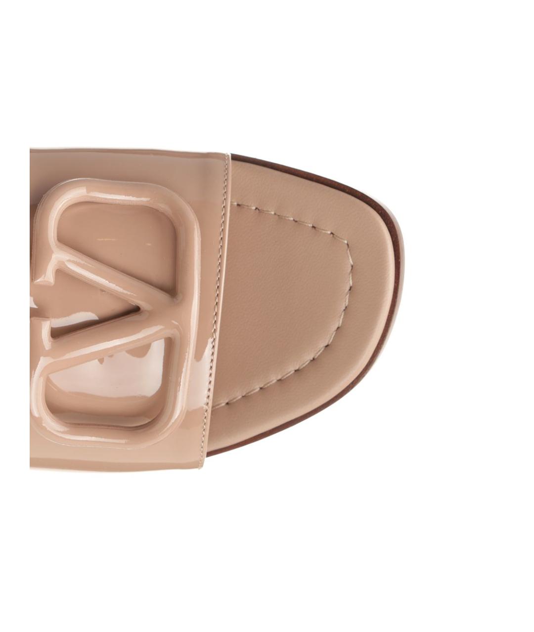VALENTINO Розовые кожаные шлепанцы, фото 4