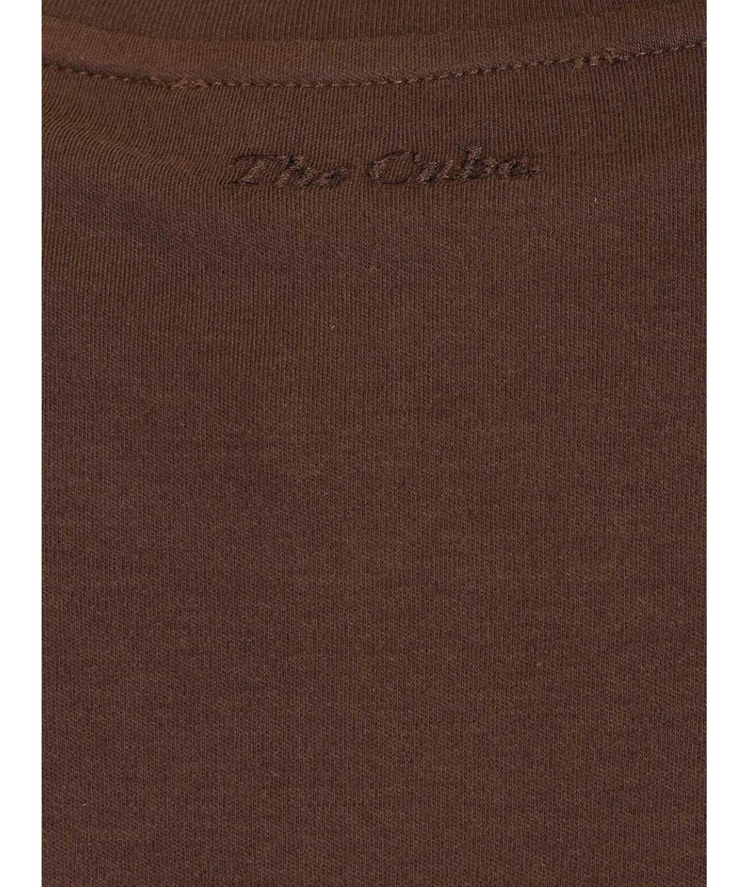 'S MAX MARA Коричневая хлопковая футболка, фото 4