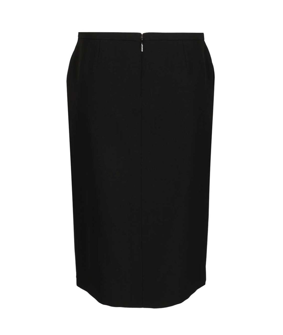VERSACE Черная шерстяная юбка миди, фото 2
