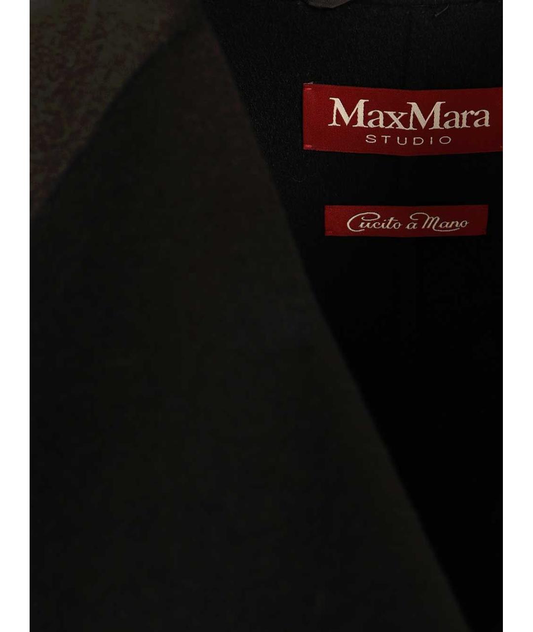 MAX MARA STUDIO Черное шерстяное пальто, фото 5