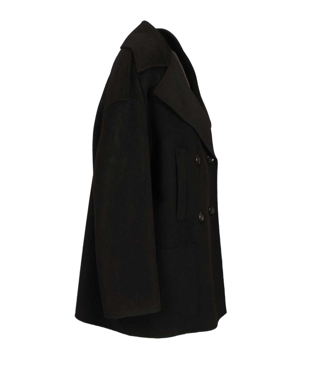 MAX MARA STUDIO Черное шерстяное пальто, фото 3
