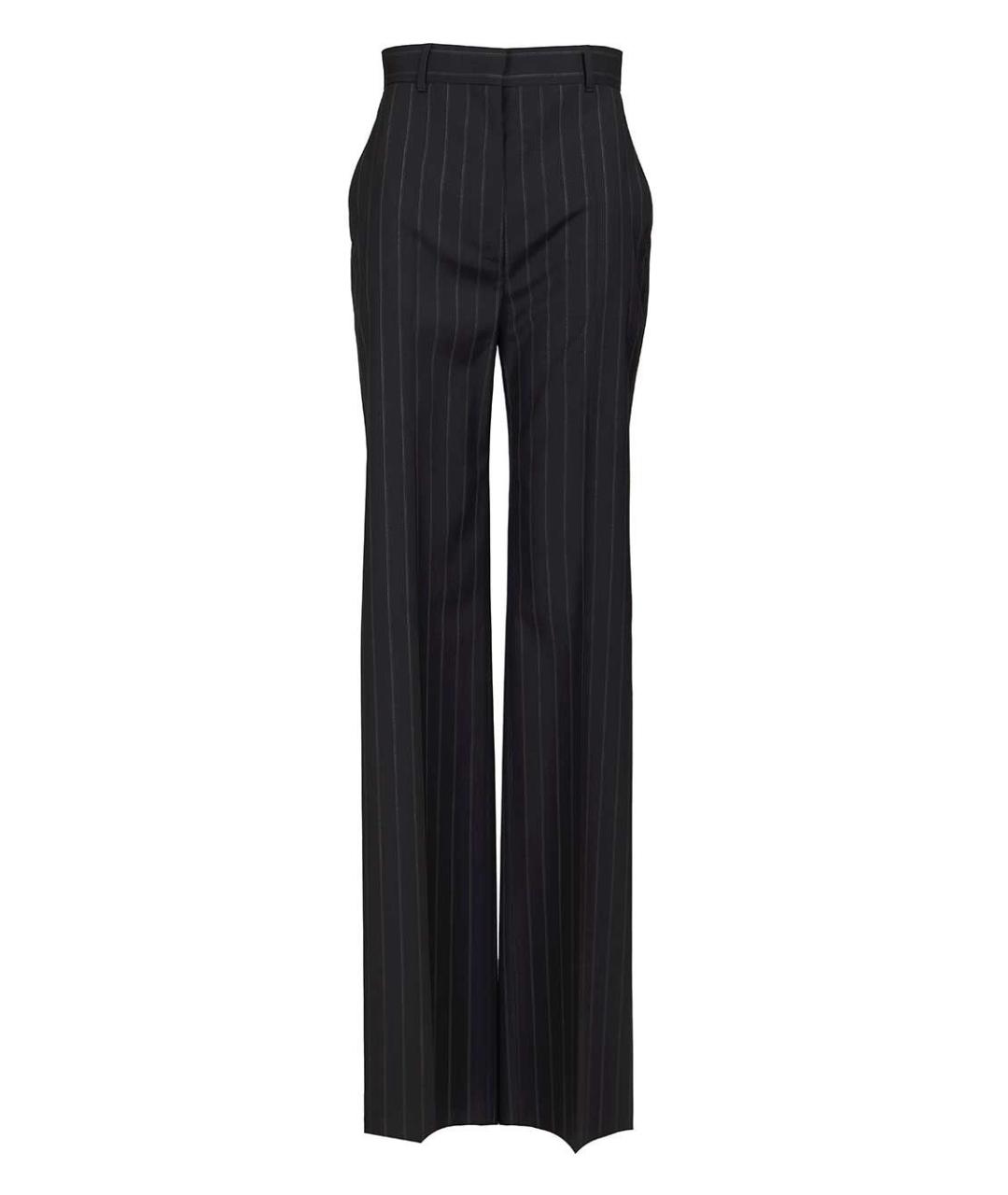 MAX MARA STUDIO Темно-синие шерстяные прямые брюки, фото 1