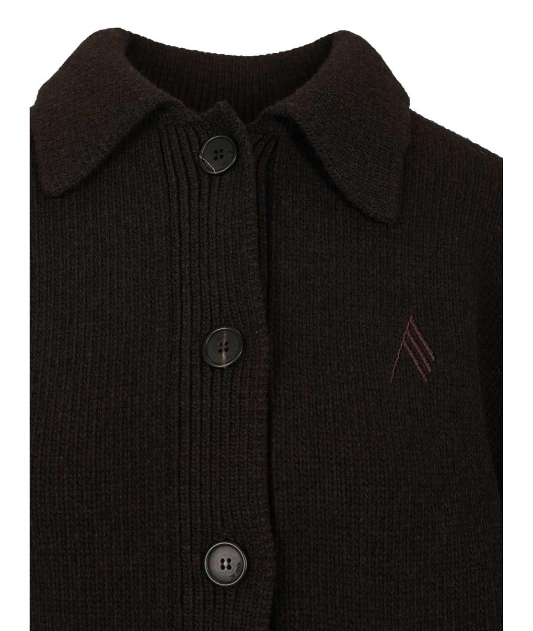 THE ATTICO Коричневый кашемировый кардиган, фото 4