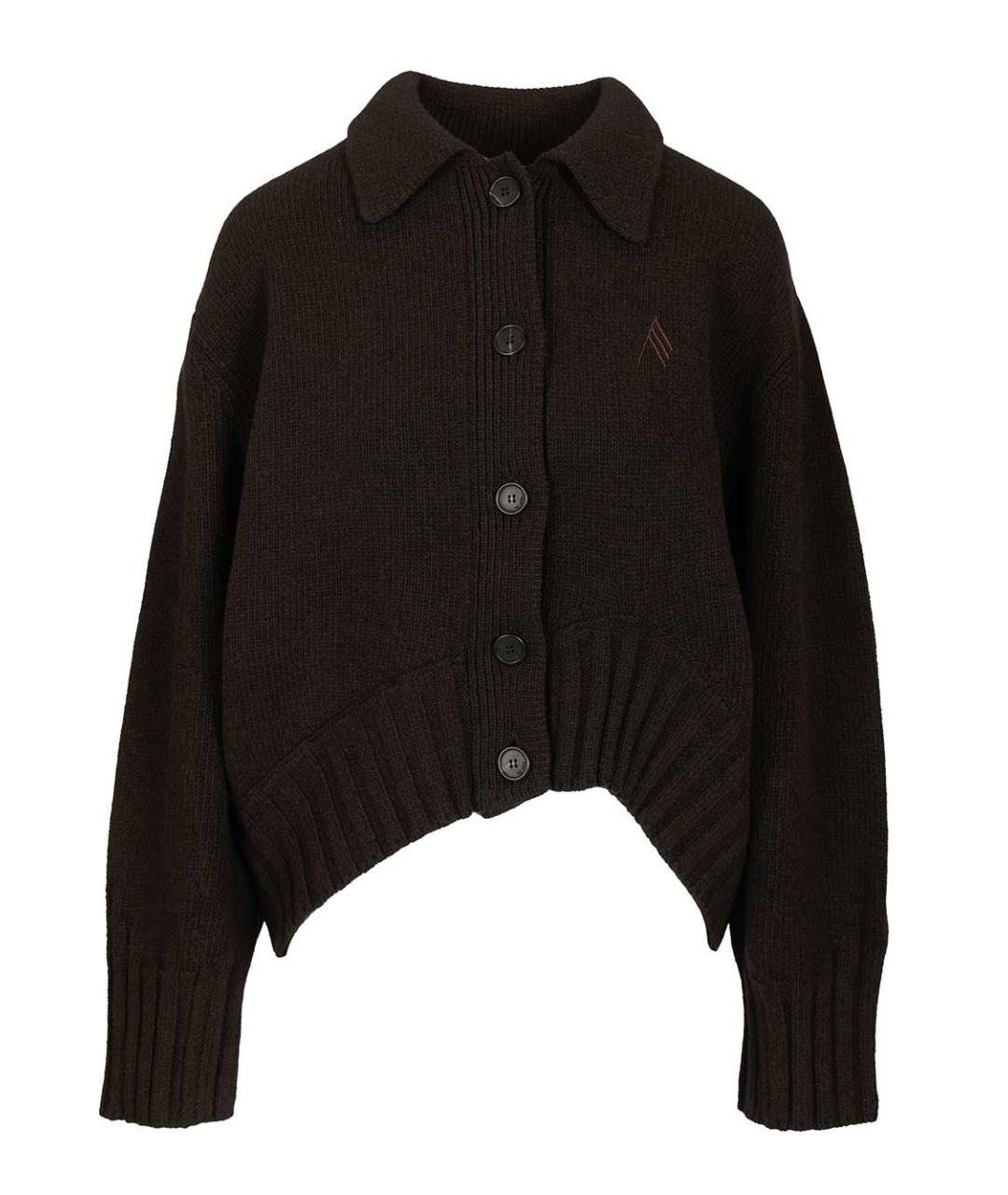 THE ATTICO Коричневый кашемировый кардиган, фото 1