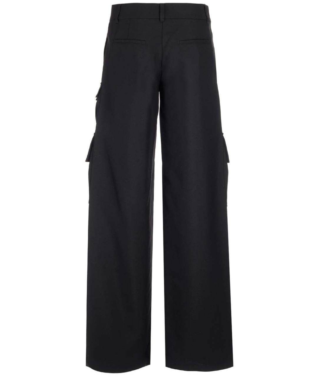 OFF-WHITE Черные хлопковые прямые брюки, фото 2