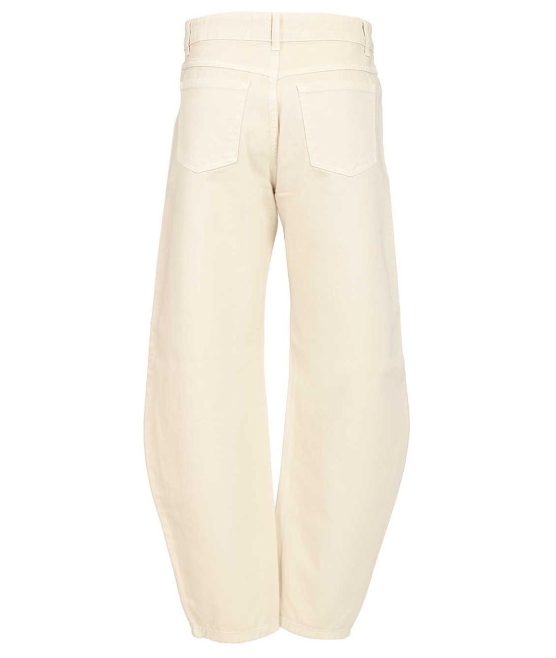FEDERICA TOSI Бежевые хлопковые прямые джинсы, фото 2