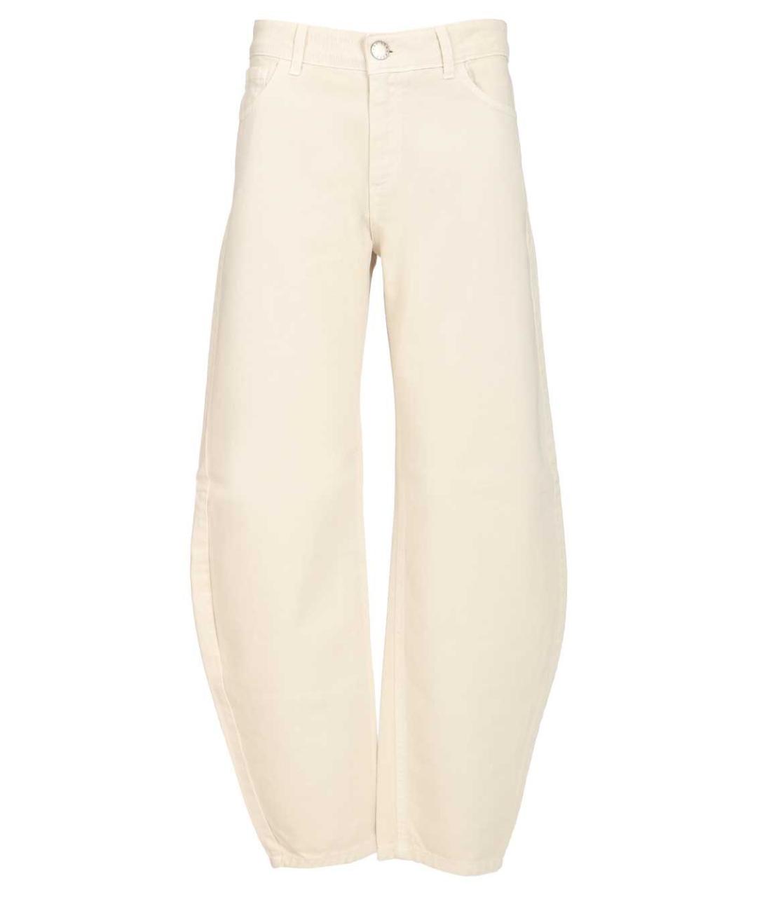 FEDERICA TOSI Бежевые хлопковые прямые джинсы, фото 1