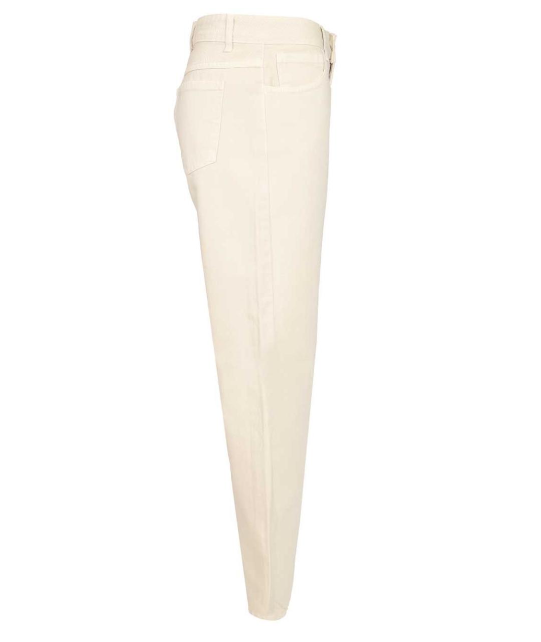 FEDERICA TOSI Бежевые хлопковые прямые джинсы, фото 3