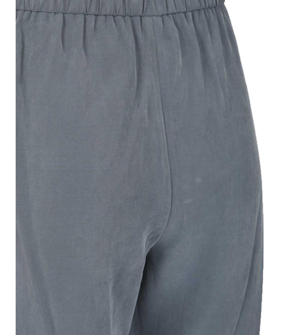 EMPORIO ARMANI Синие полиэстеровые прямые брюки, фото 5