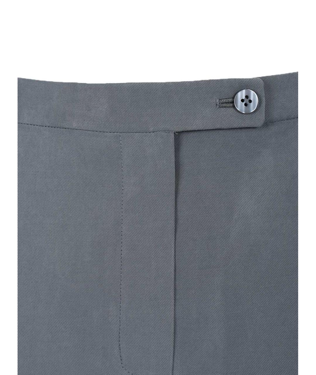 EMPORIO ARMANI Синие полиэстеровые прямые брюки, фото 4