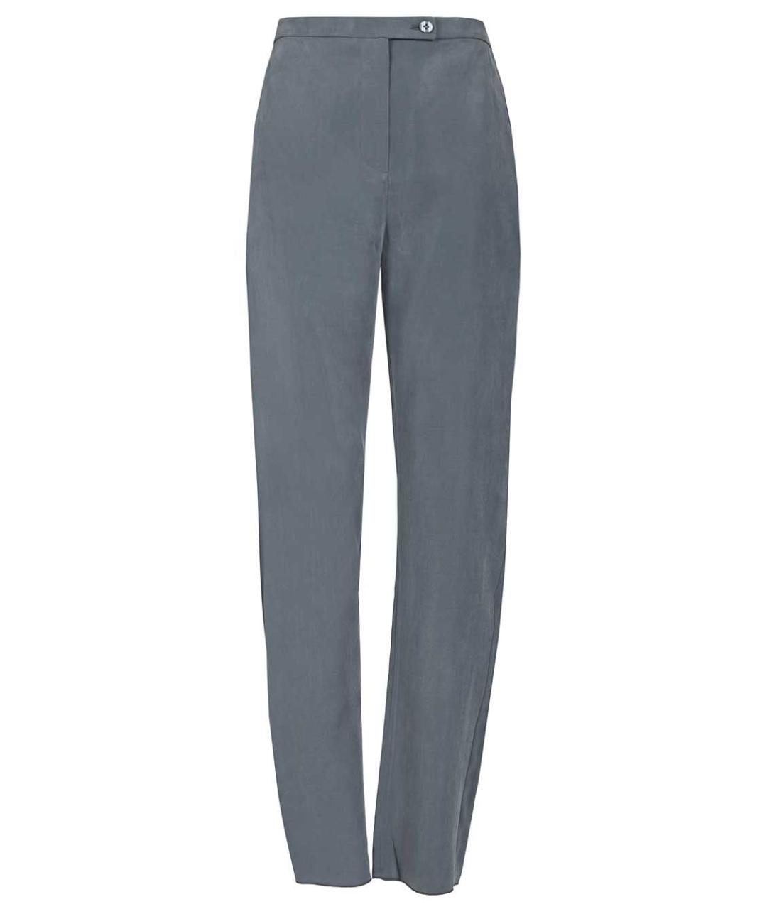 EMPORIO ARMANI Синие полиэстеровые прямые брюки, фото 1