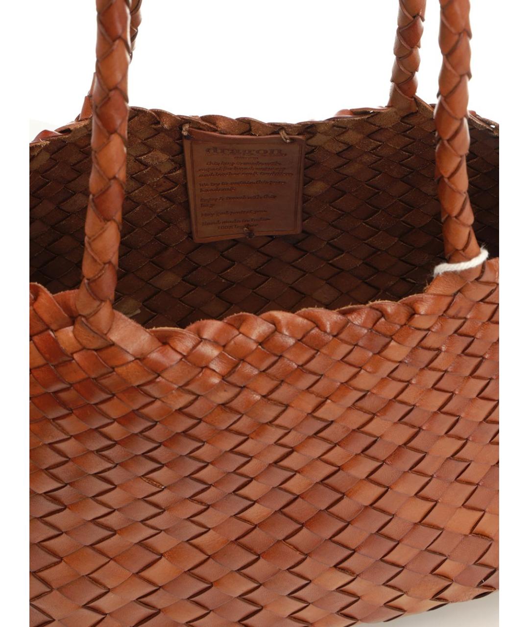 Dragon Diffusion Коричневая кожаная сумка тоут, фото 4