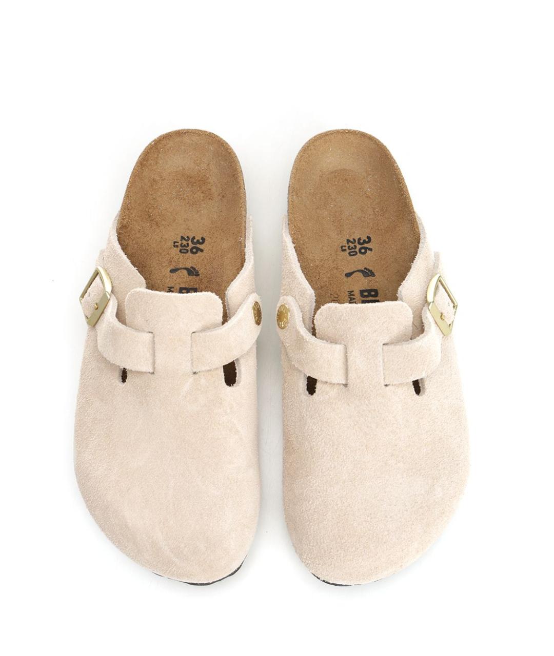 BIRKENSTOCK Бежевые замшевые мюли, фото 5