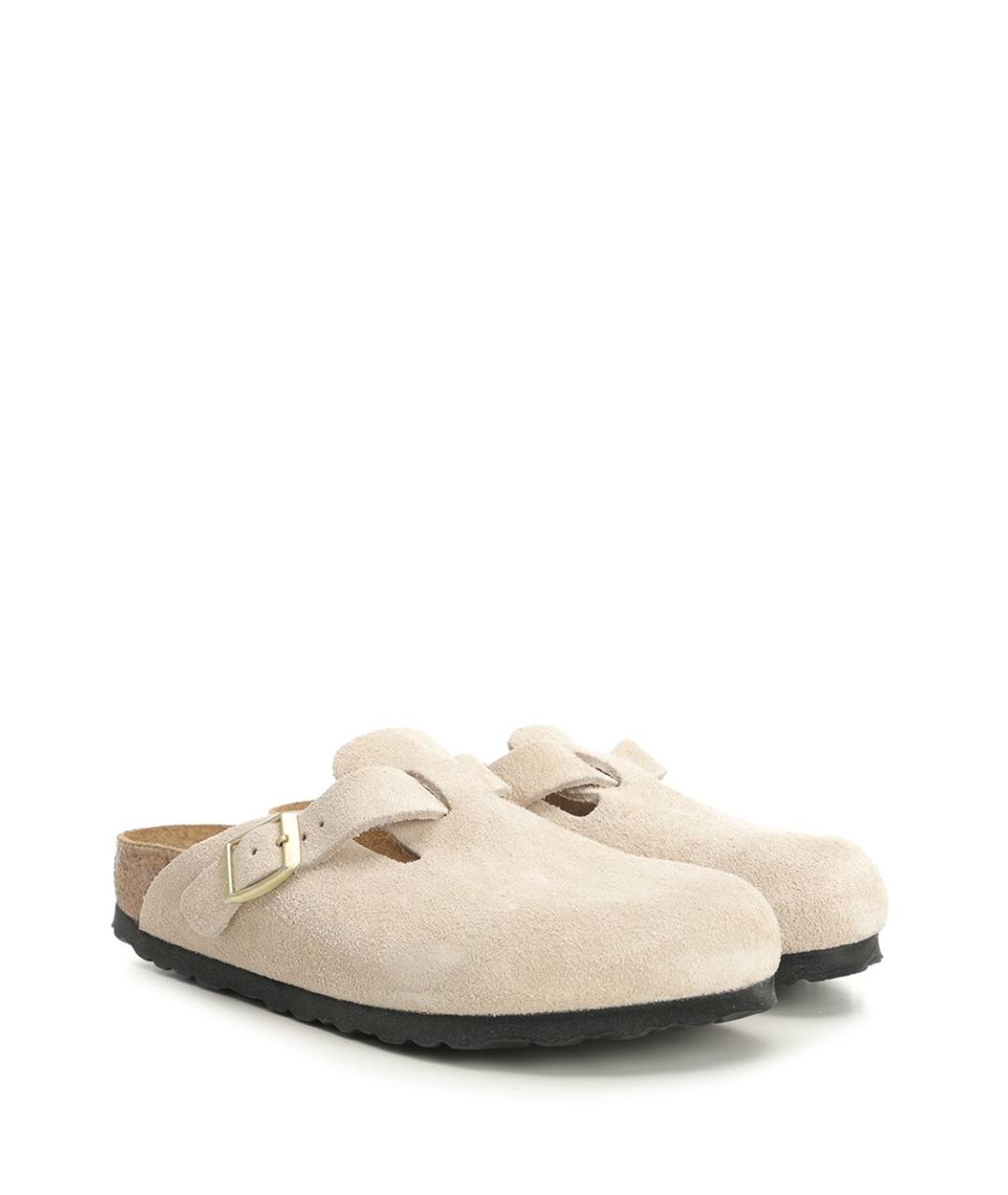 BIRKENSTOCK Бежевые замшевые мюли, фото 2