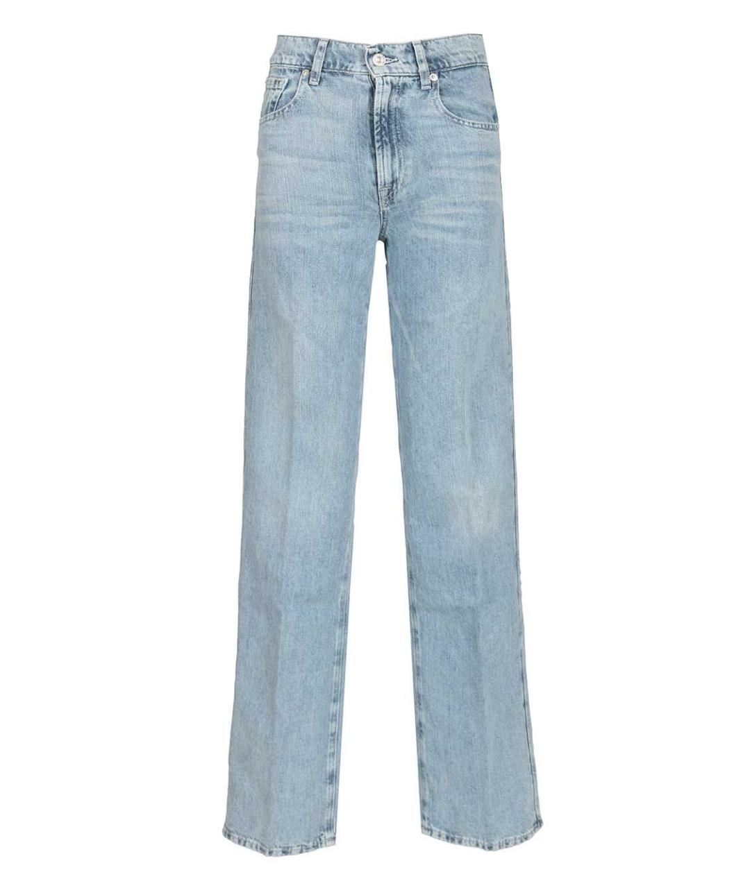 7 FOR ALL MANKIND Голубые хлопковые прямые джинсы, фото 1
