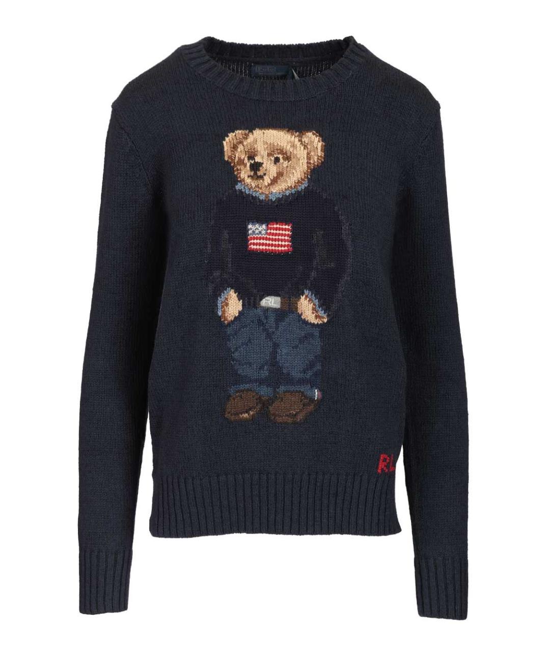 POLO RALPH LAUREN Темно-синий хлопковый джемпер / свитер, фото 1