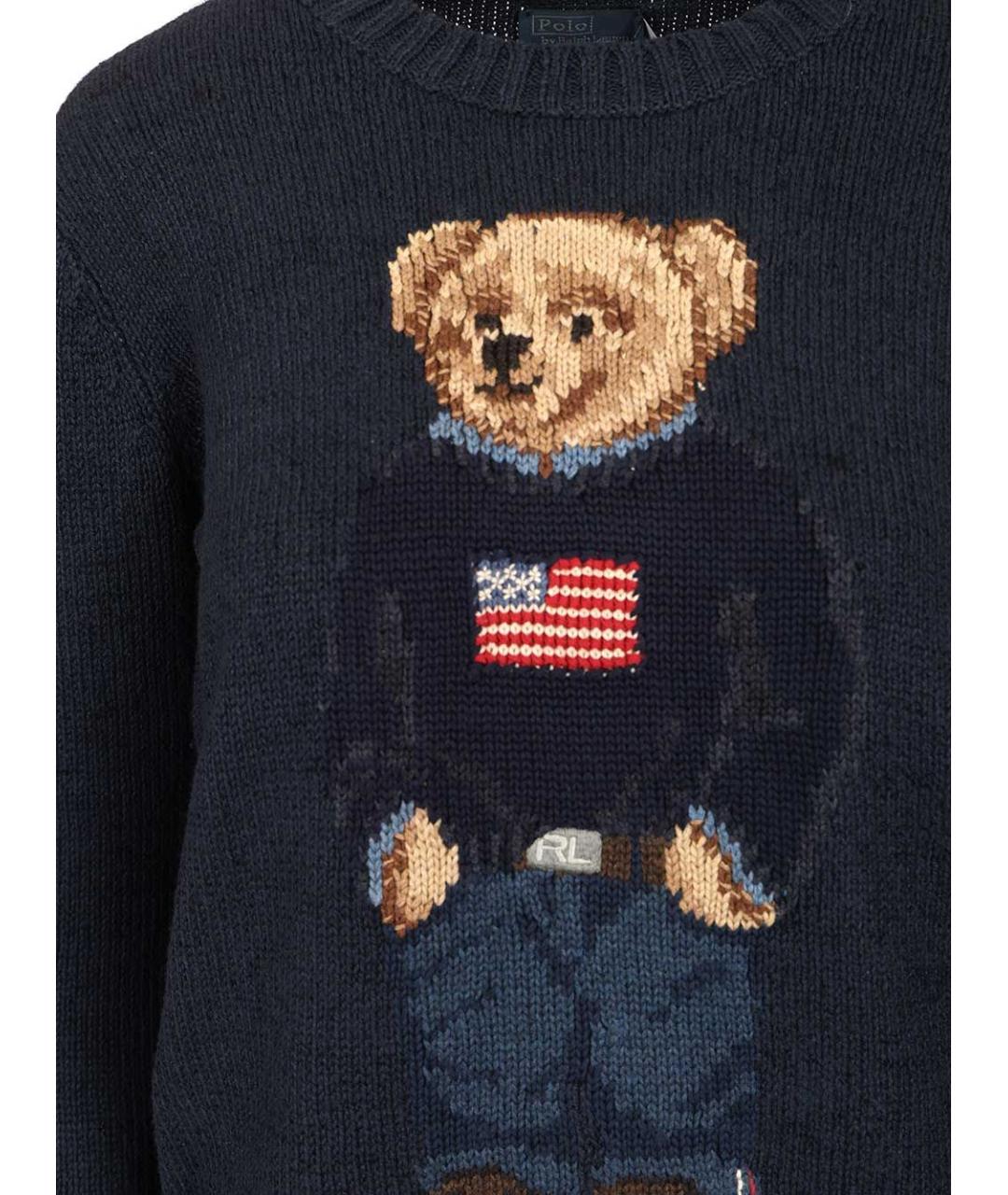 POLO RALPH LAUREN Темно-синий хлопковый джемпер / свитер, фото 4