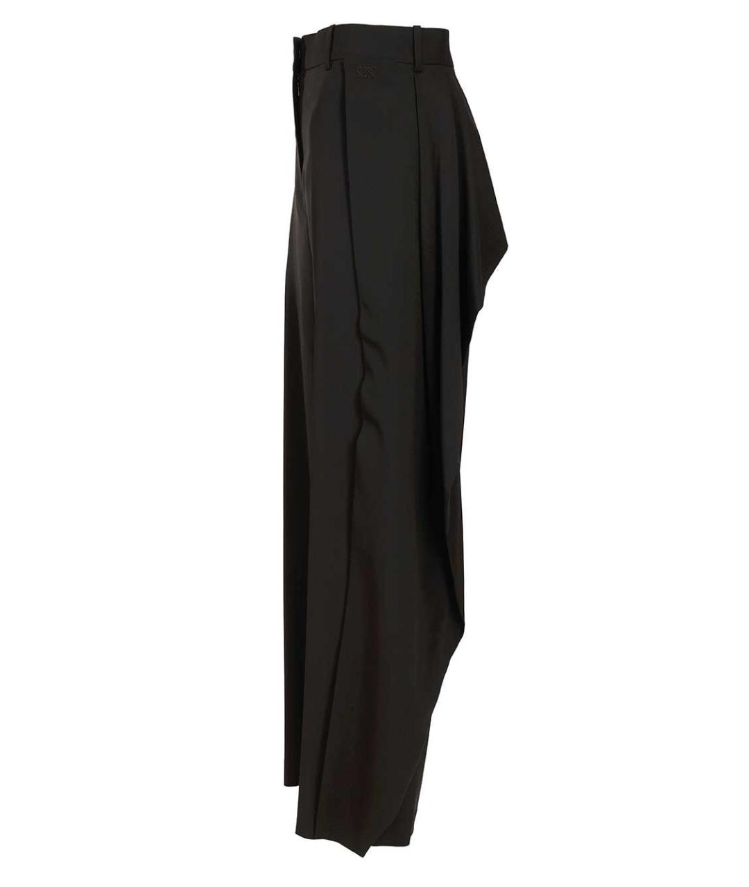 LOEWE Черные шерстяные прямые брюки, фото 3