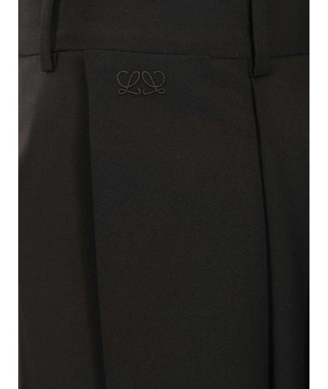 LOEWE Черные шерстяные прямые брюки, фото 6