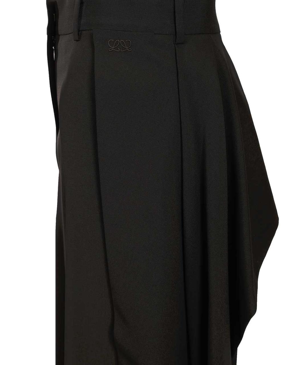 LOEWE Черные шерстяные прямые брюки, фото 5