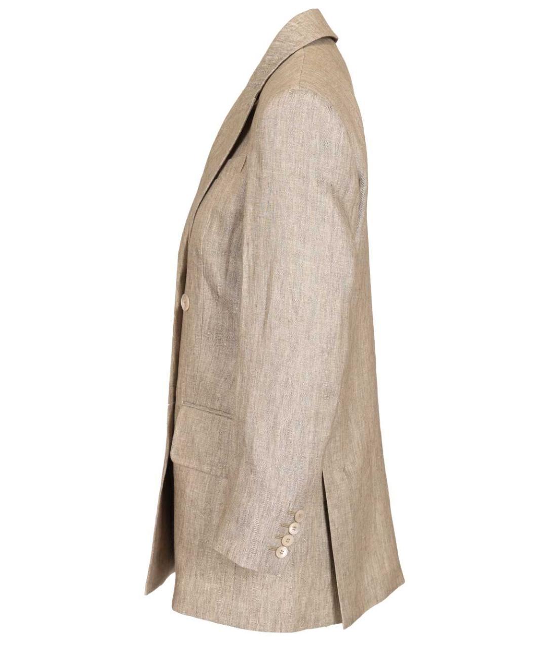 MAX MARA Бежевый льняной жакет/пиджак, фото 3