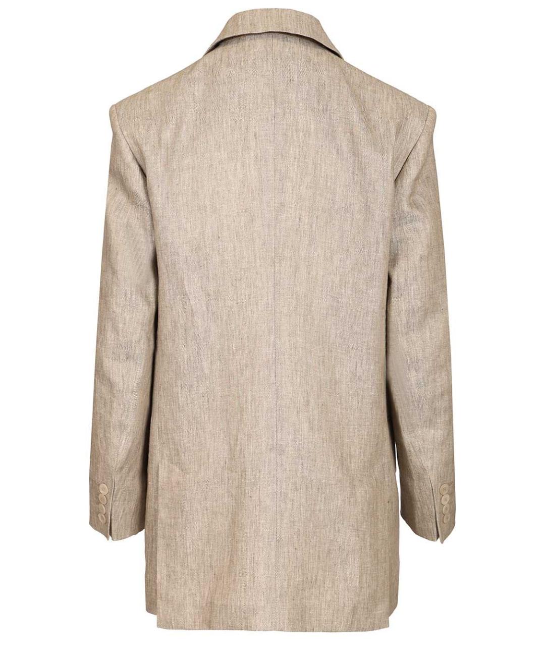MAX MARA Бежевый льняной жакет/пиджак, фото 2