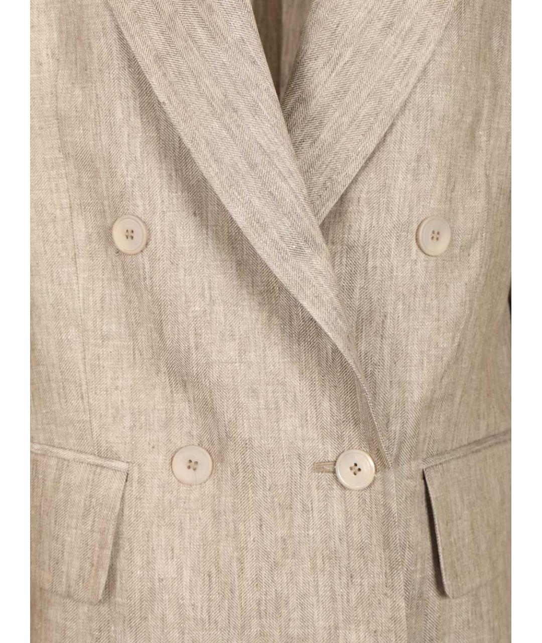 MAX MARA Бежевый льняной жакет/пиджак, фото 6