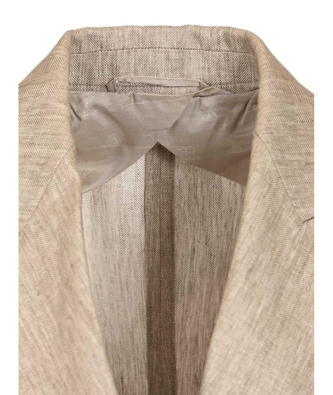 MAX MARA Бежевый льняной жакет/пиджак, фото 4